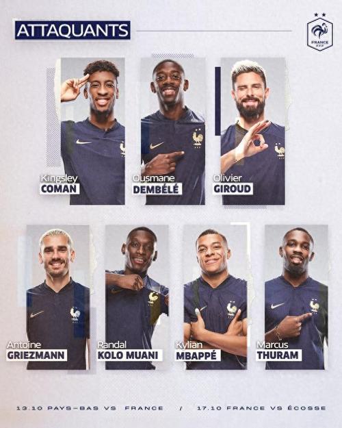法国队公布新一期国家队大名单